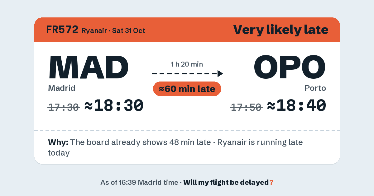 Link preview: FR572 lands about 18:40