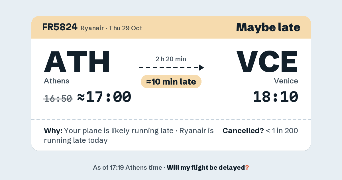 Link preview: FR5824 lands about 18:11
