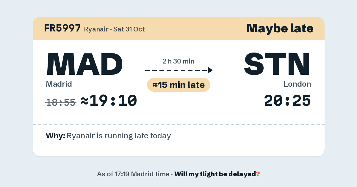Link preview: FR5997 lands about 20:29