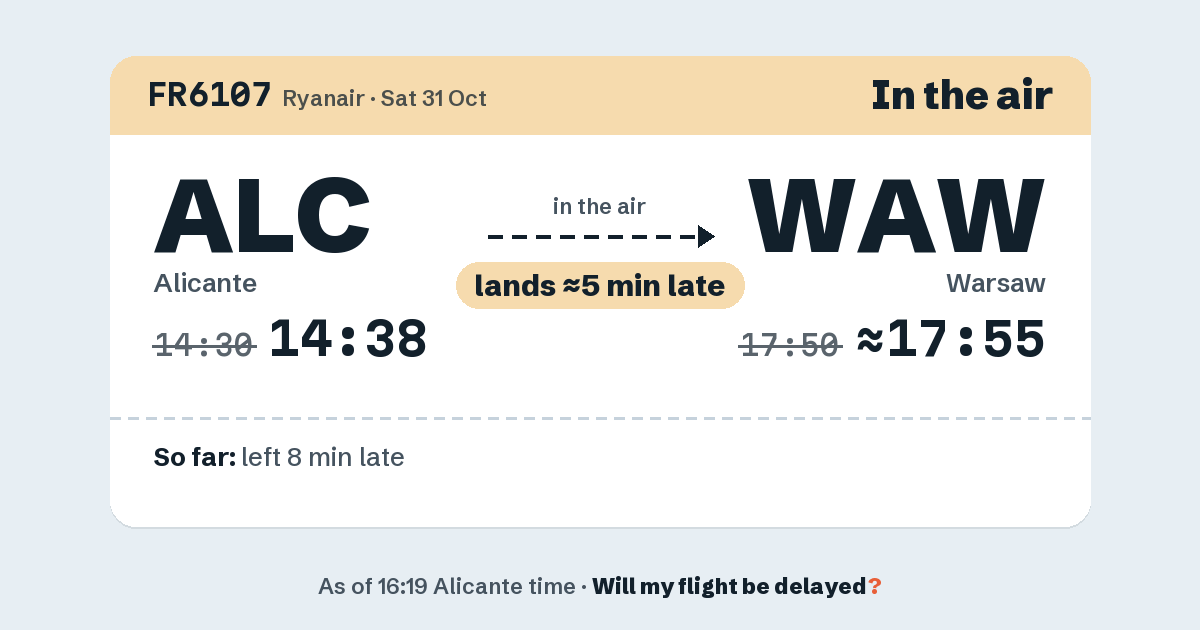 Link preview: FR6107 lands about 17:55
