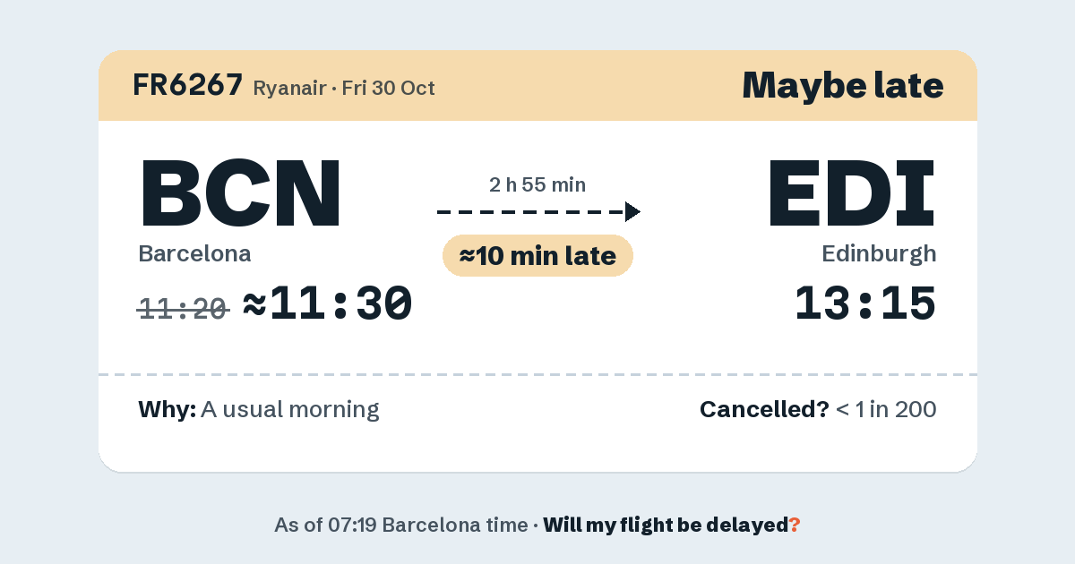 Link preview: FR6267 lands about 13:16