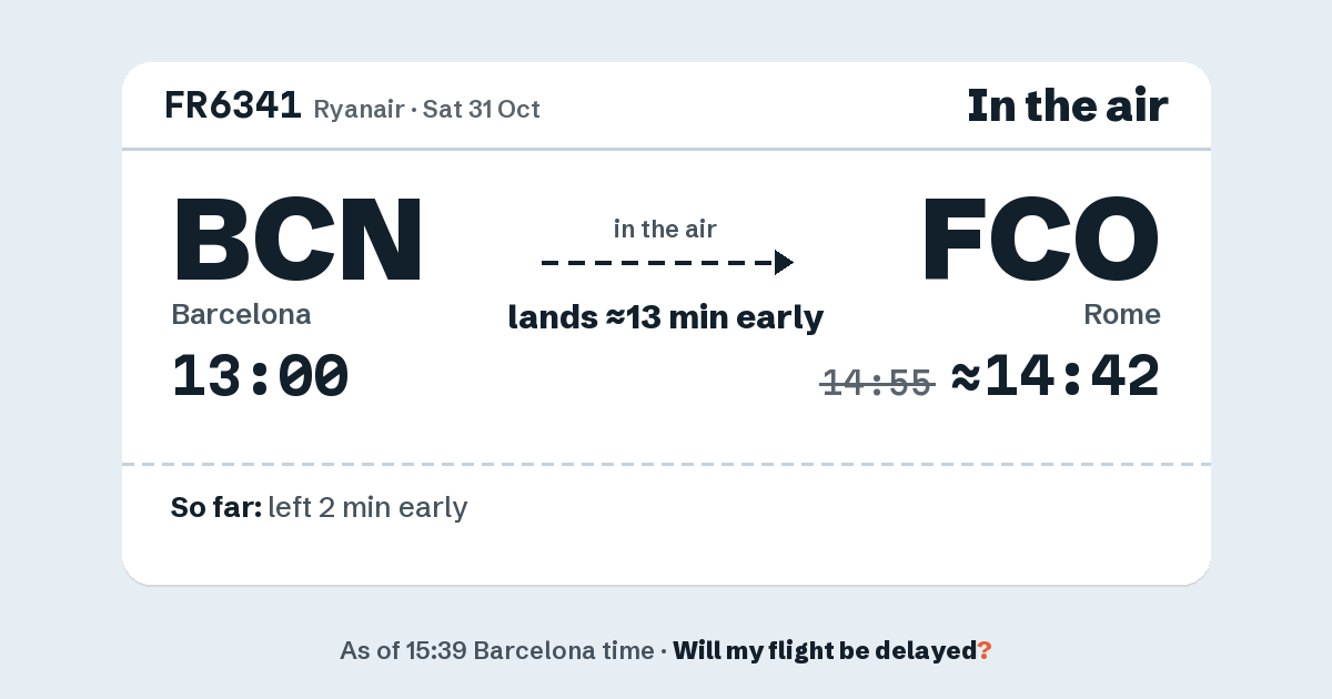 Link preview: FR6341 lands about 14:42