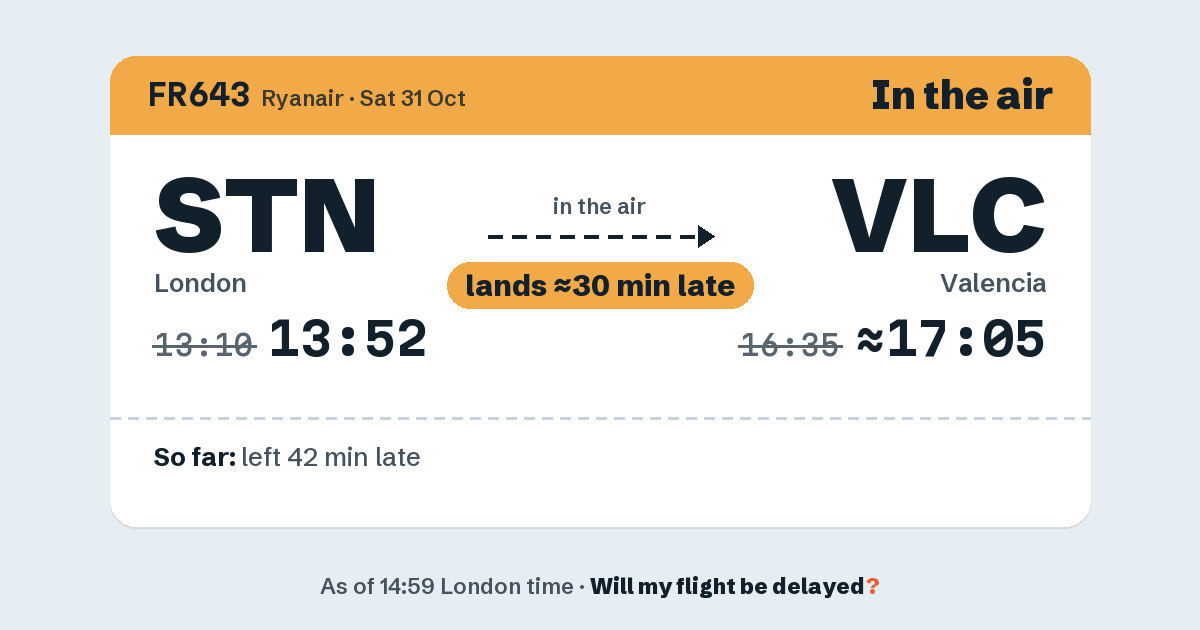 Link preview: FR643 lands about 17:07