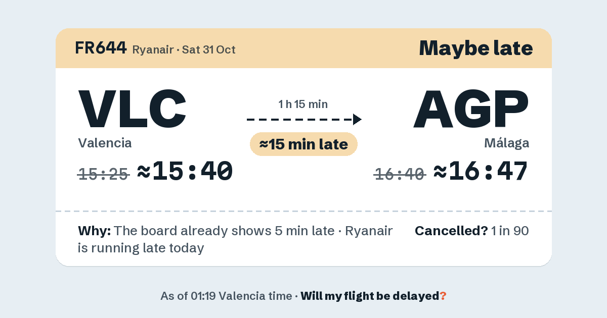 Link preview: FR644 lands about 16:47