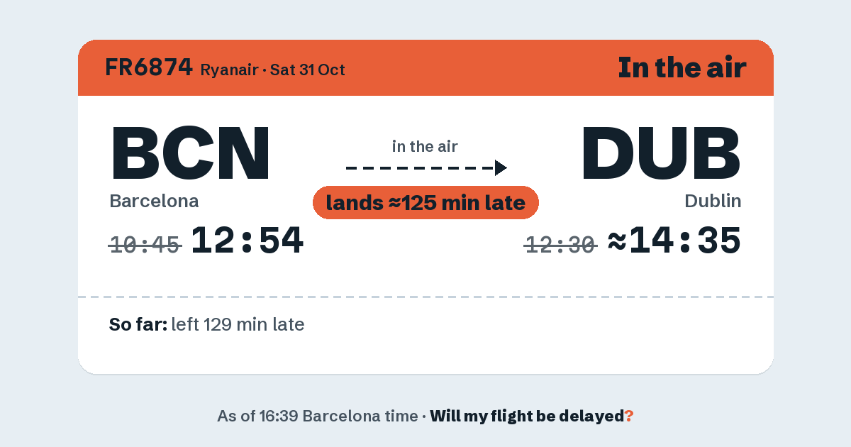 Link preview: FR6874 lands about 14:33