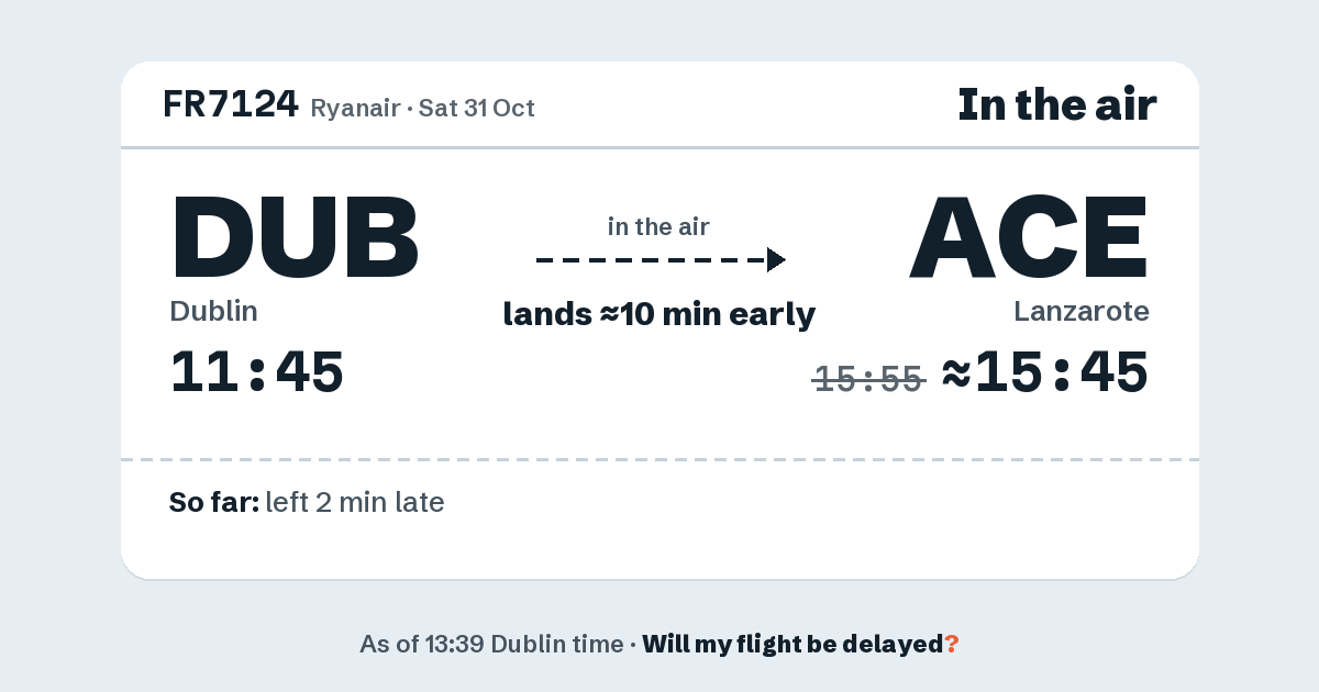 Link preview: FR7124 lands about 15:45