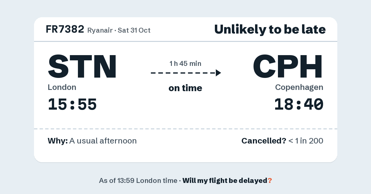 Link preview: FR7382 lands about 18:36