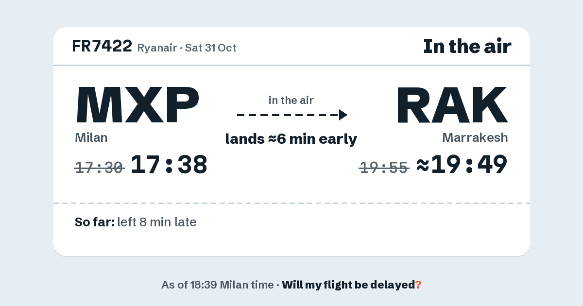 Link preview: FR7422 lands about 19:49