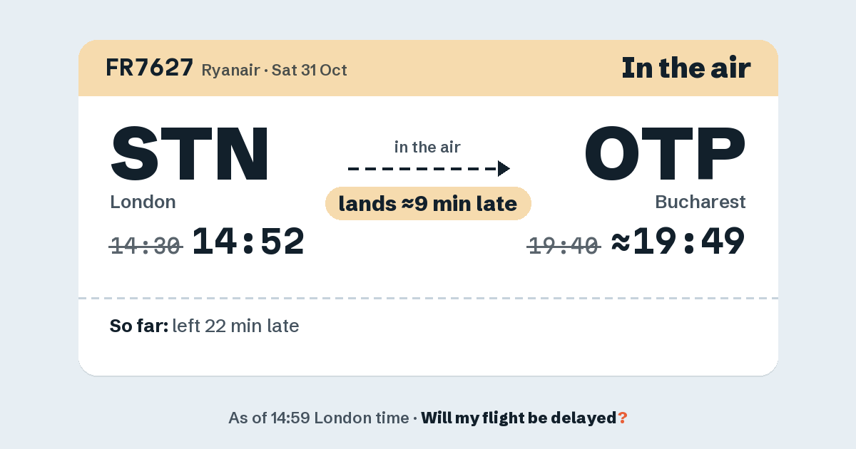 Link preview: FR7627 lands about 19:49