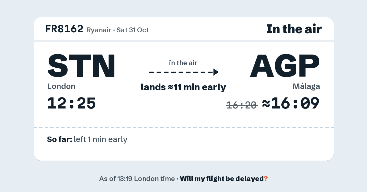 Link preview: FR8162 lands about 16:09
