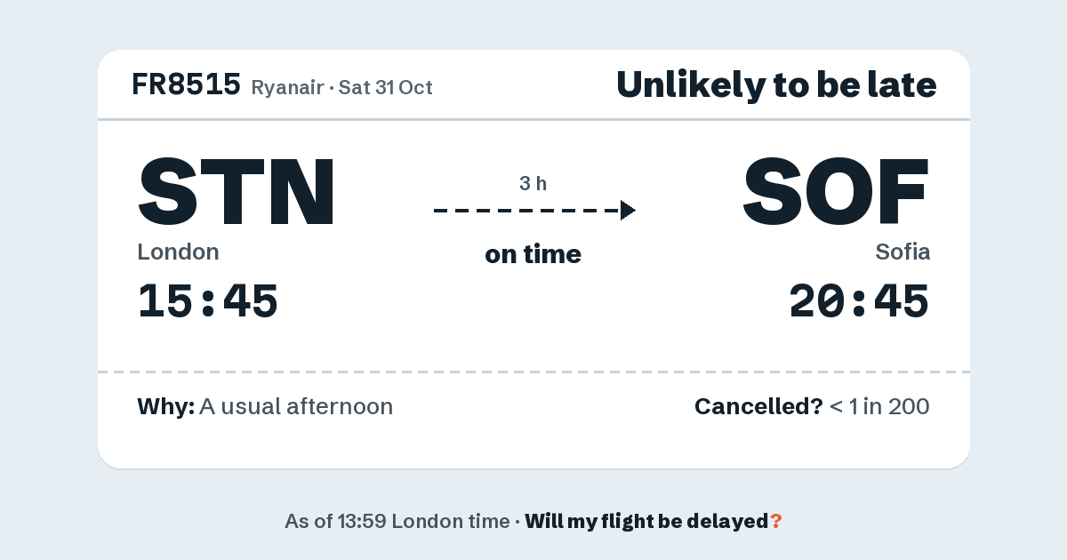 Link preview: FR8515 lands about 20:46