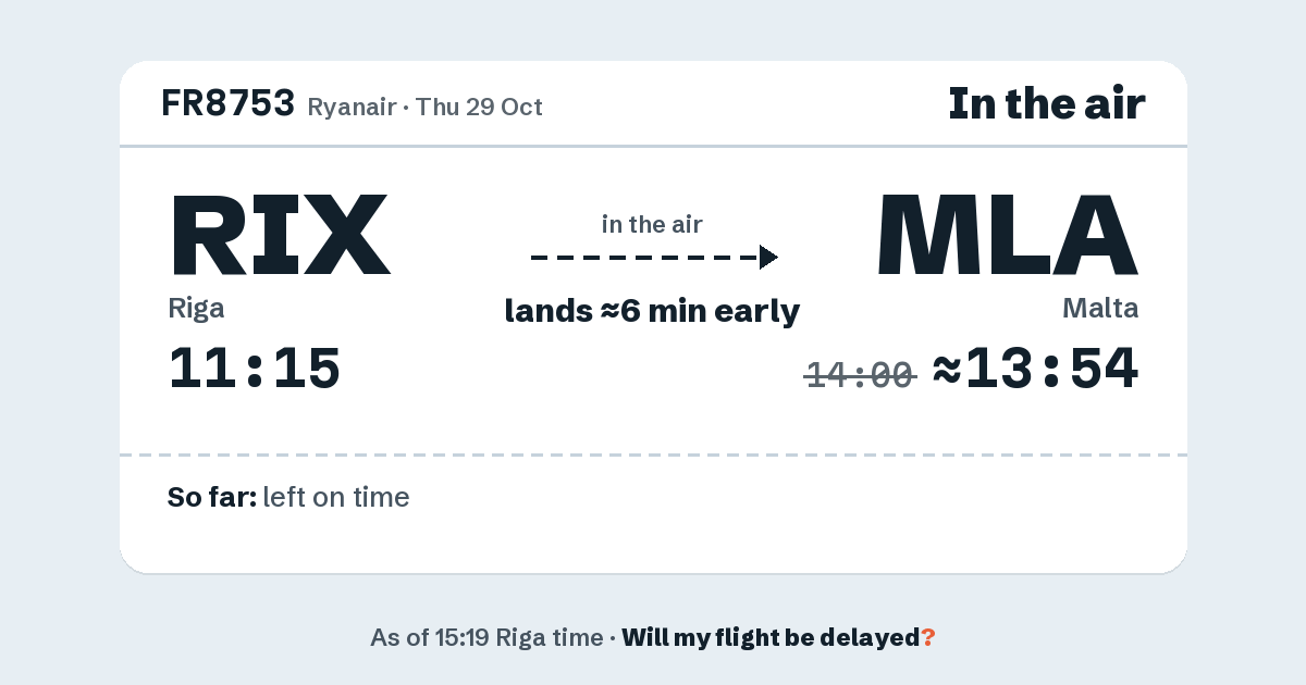 Link preview: FR8753 lands about 13:54