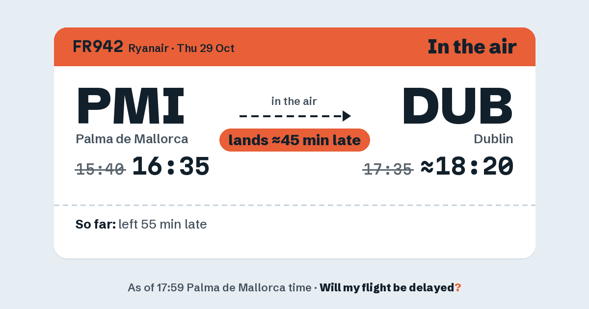 Link preview: FR942 lands about 18:18