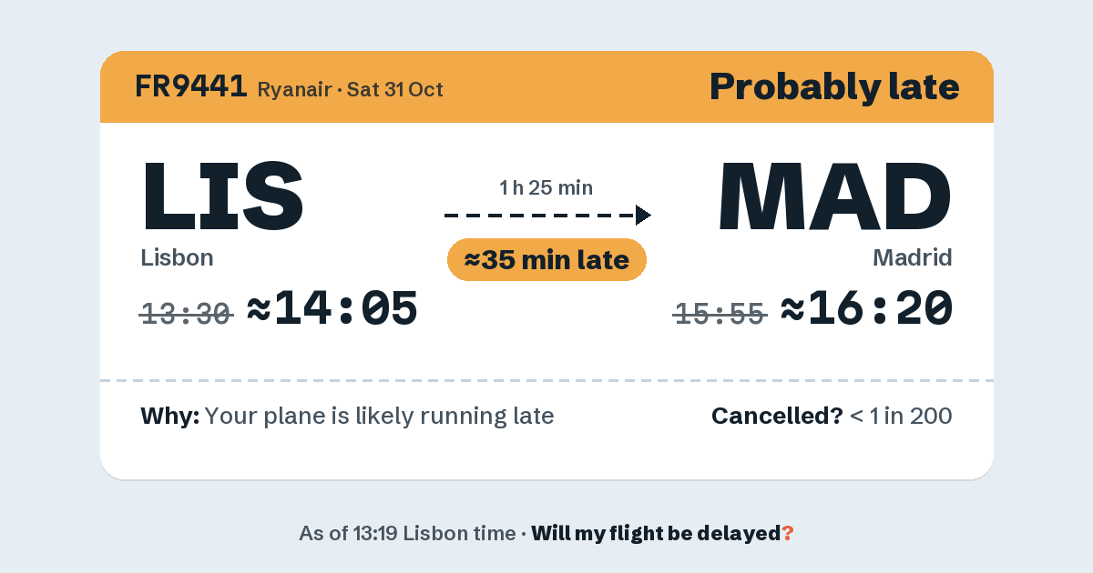 Link preview: FR9441 lands about 16:19