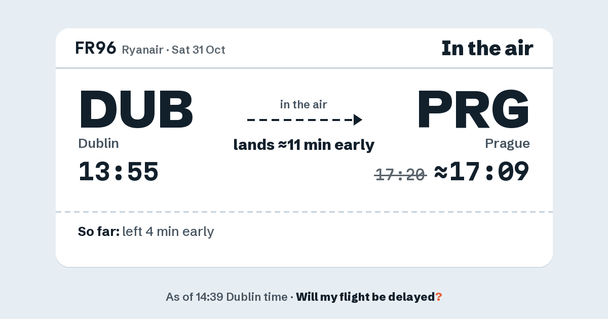 Link preview: FR96 lands about 17:09
