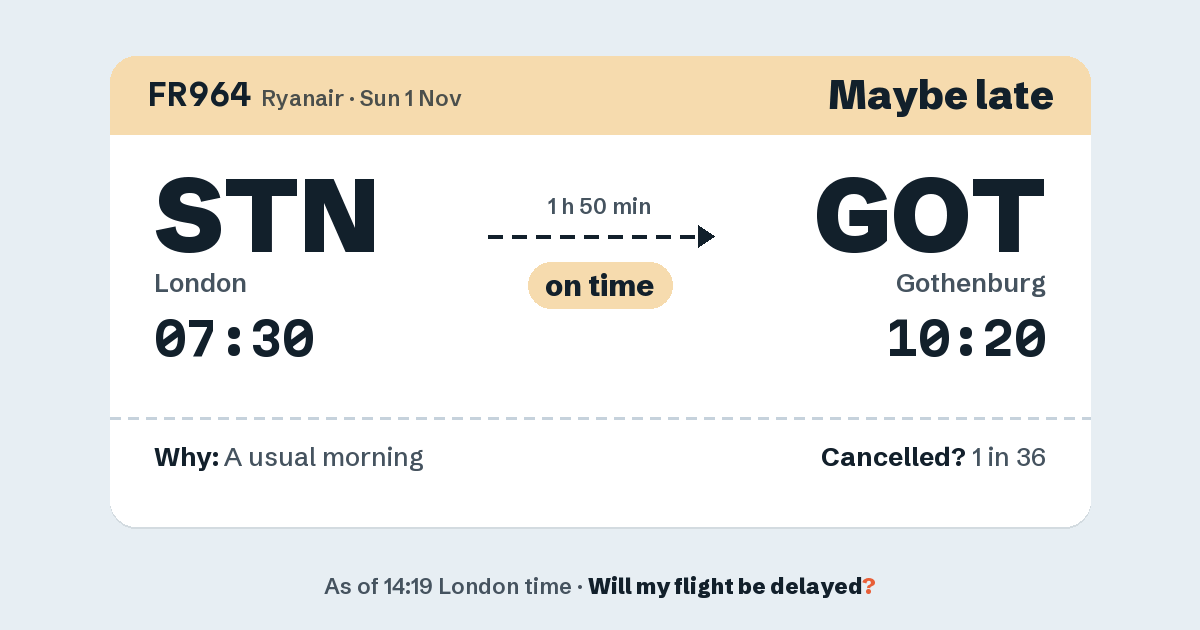 Link preview: FR964 lands about 10:19