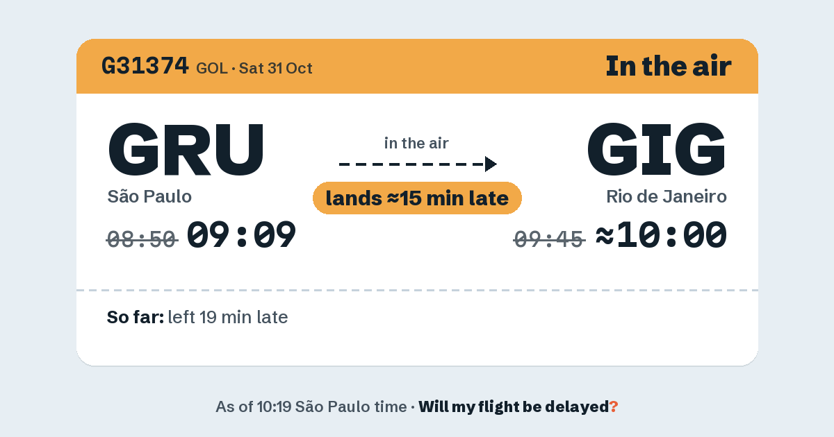 Link preview: G31374 lands about 10:02