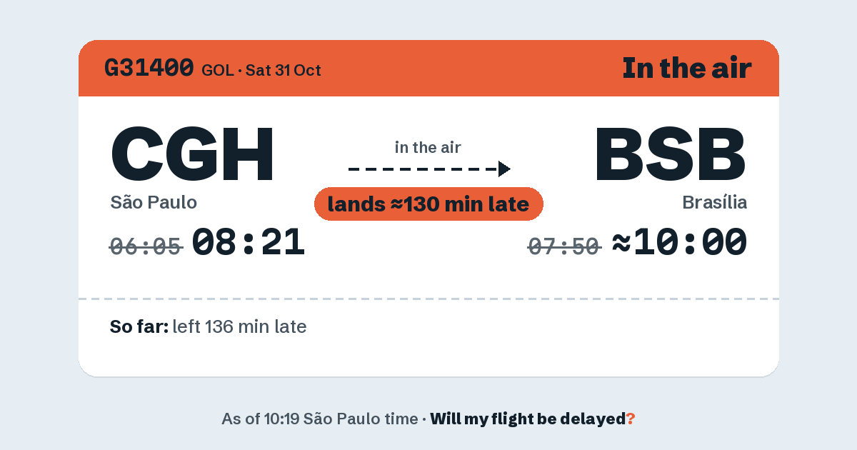 Link preview: G31400 lands about 10:00