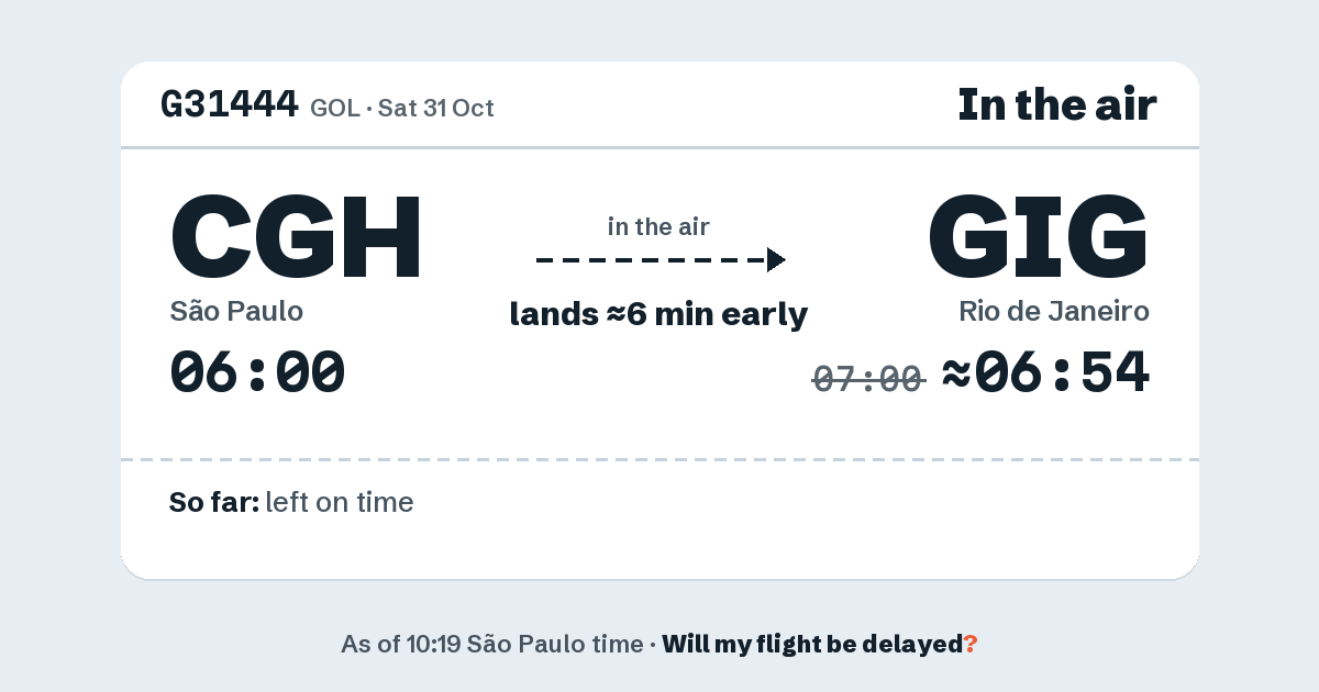 Link preview: G31444 lands about 06:54