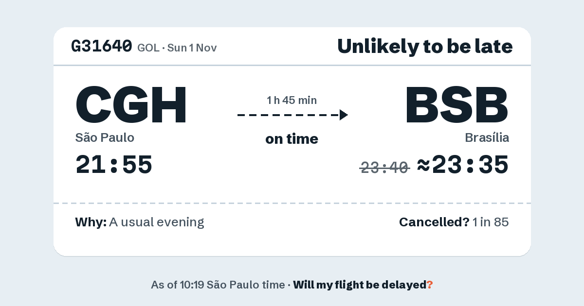 Link preview: G31640 lands about 23:35