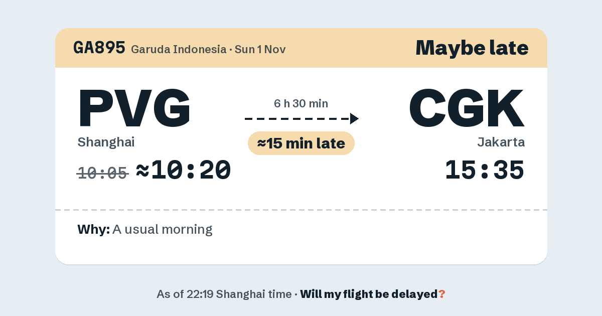 Link preview: GA895 lands about 15:34