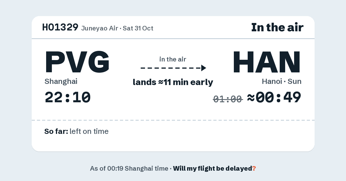 Link preview: HO1329 lands about 00:49
