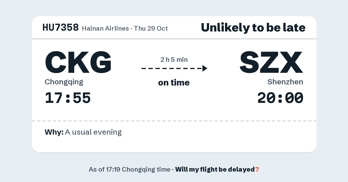 Link preview: HU7358 lands about 19:58