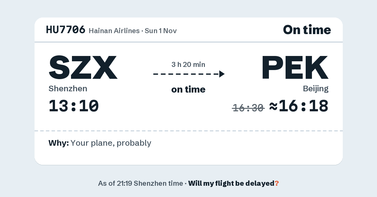 Link preview: HU7706 lands about 16:18