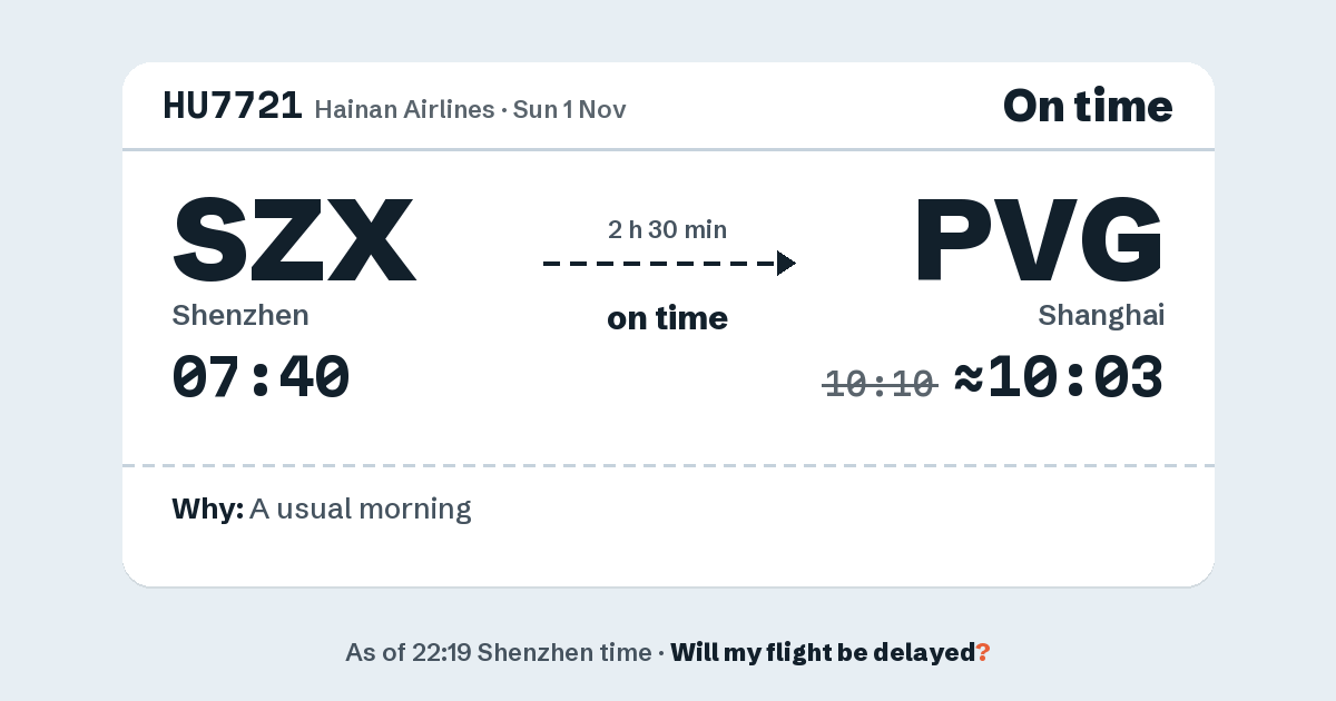 Link preview: HU7721 lands about 10:03