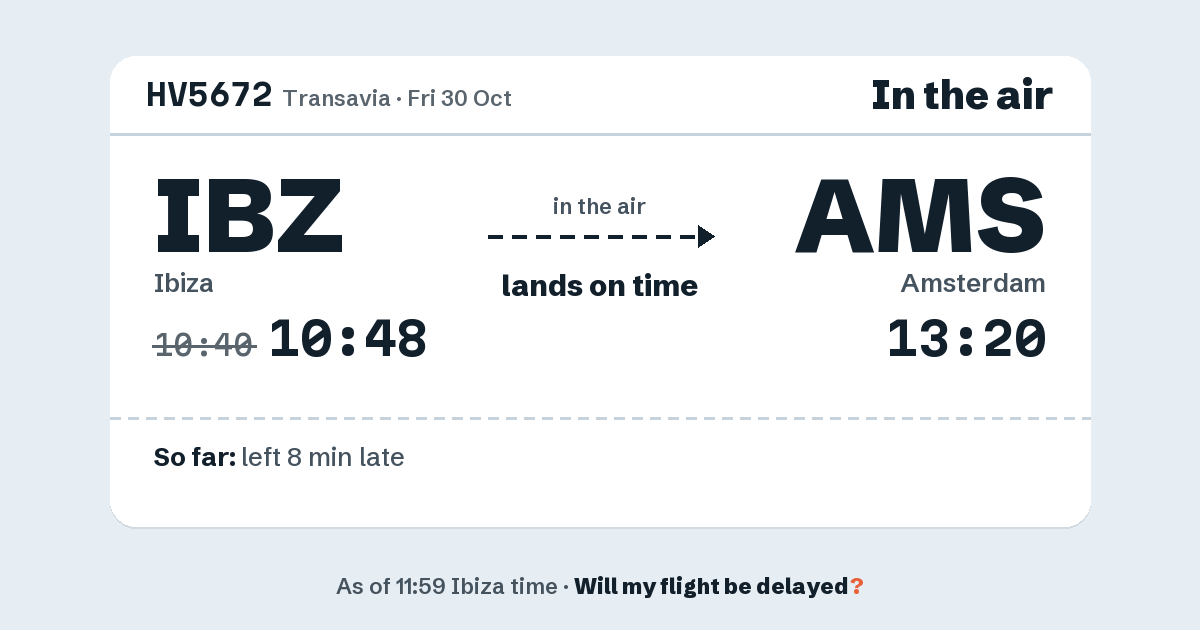 Link preview: HV5672 lands about 13:16