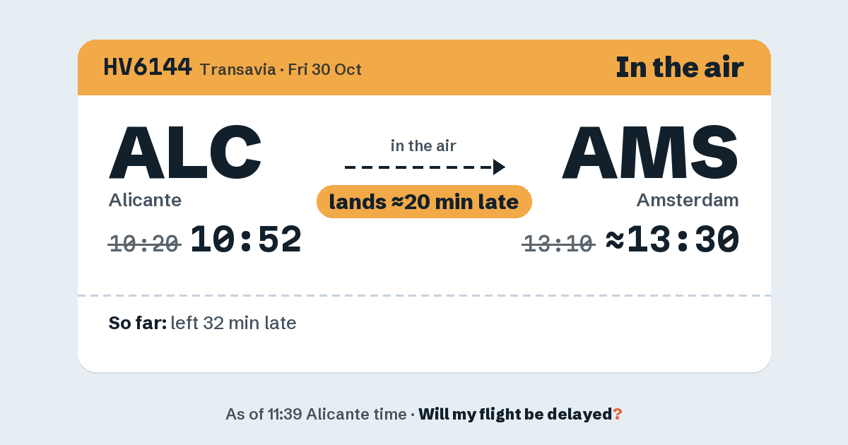 Link preview: HV6144 lands about 13:28