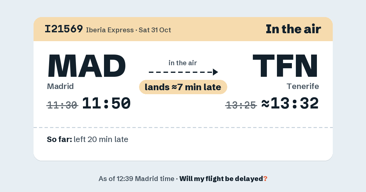 Link preview: I21569 lands about 13:32