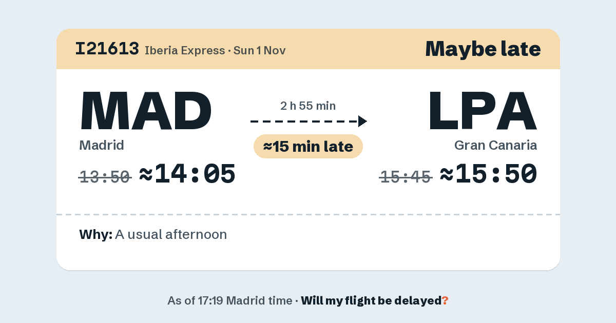 Link preview: I21613 lands about 15:50