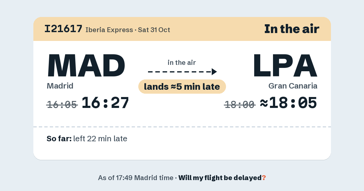 Link preview: I21617 lands about 18:05