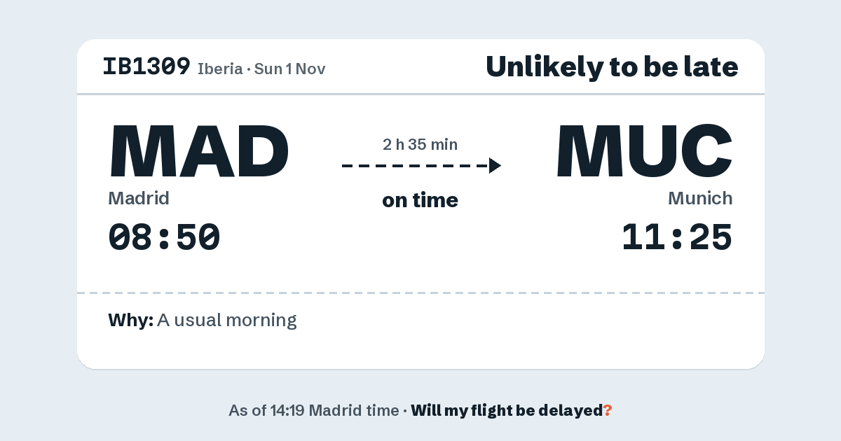 Link preview: IB1309 lands about 11:22