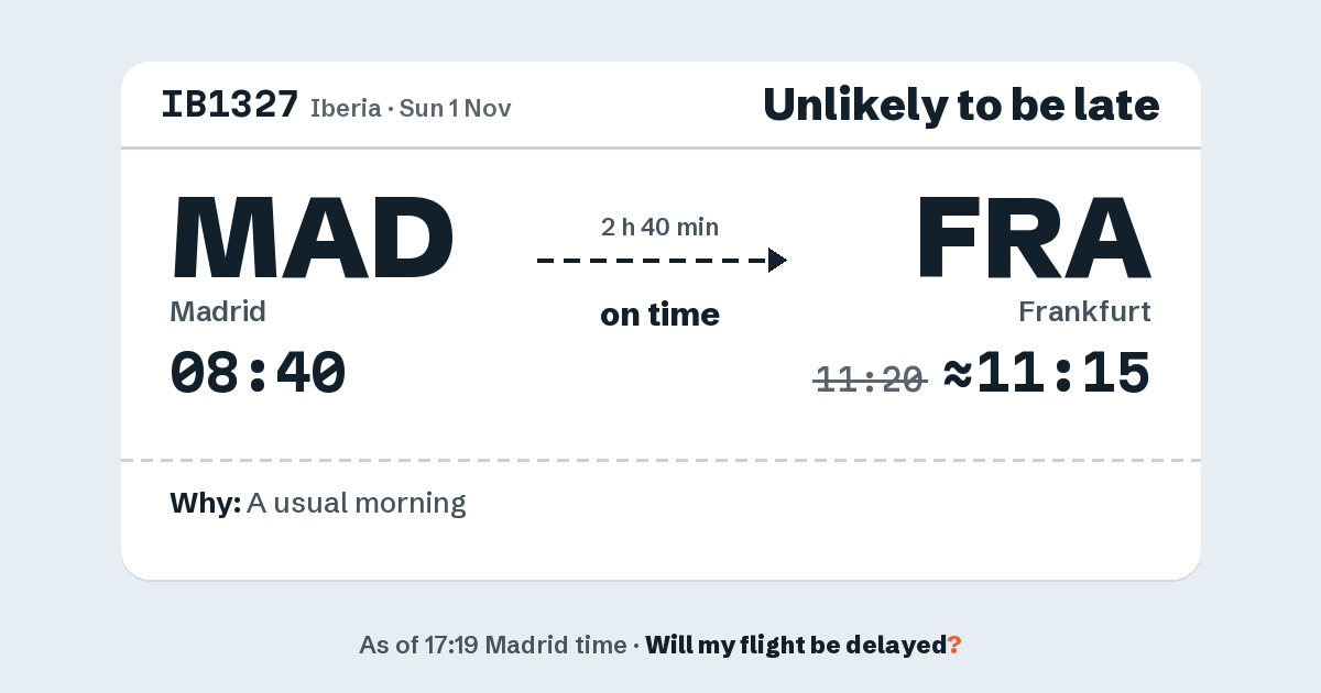 Link preview: IB1327 lands about 11:15