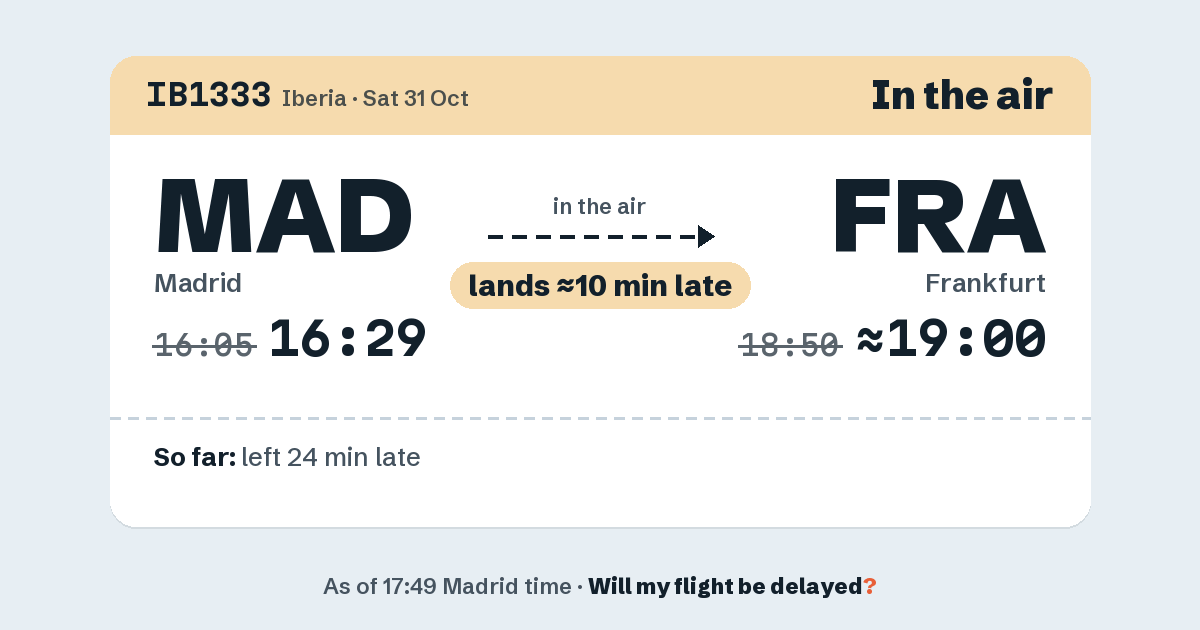 Link preview: IB1333 lands about 19:00