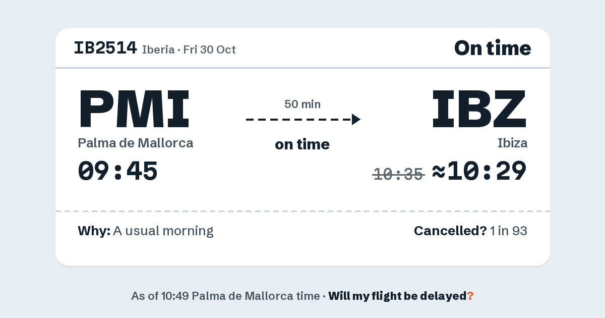 Link preview: IB2514 lands about 10:29