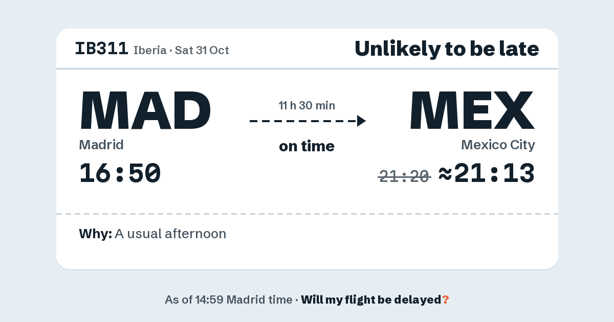 Link preview: IB311 lands about 21:13