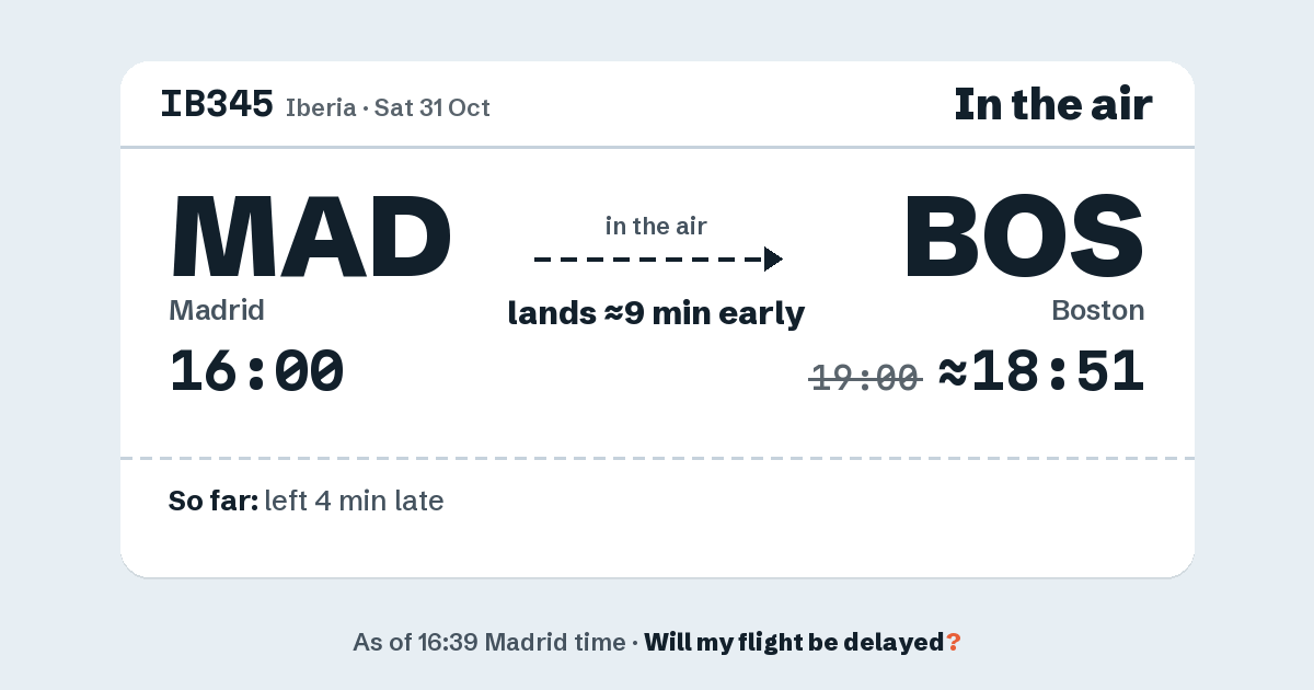 Link preview: IB345 lands about 18:51
