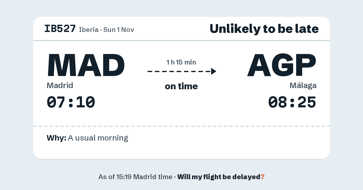 Link preview: IB527 lands about 08:22