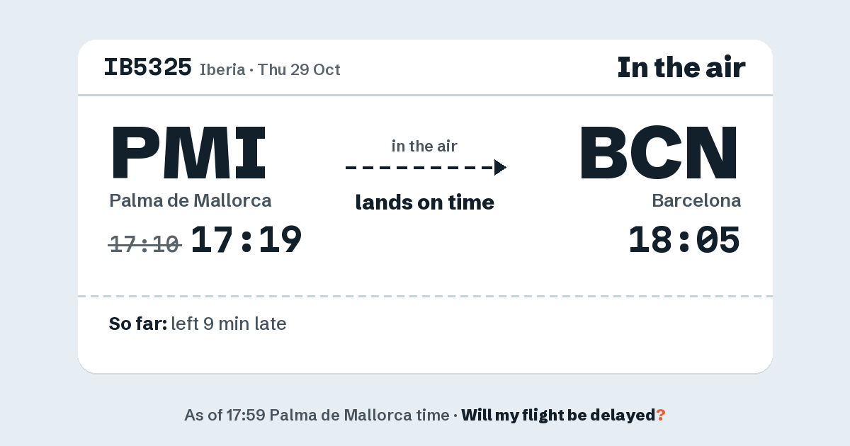 Link preview: IB5325 lands about 18:04