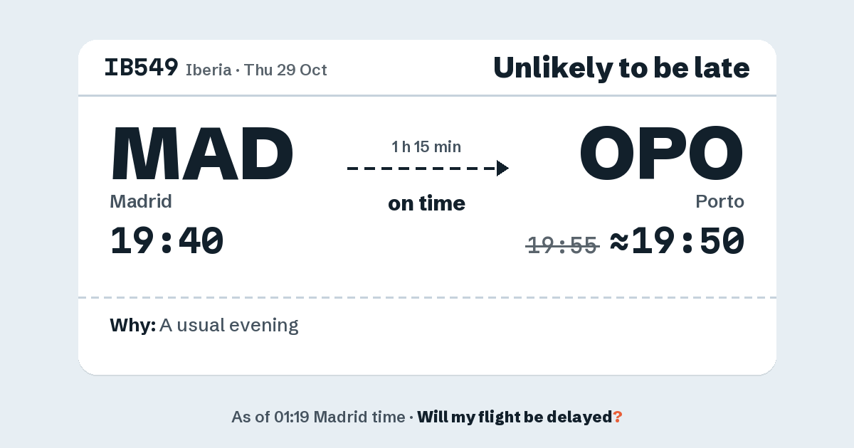Link preview: IB549 lands about 19:50