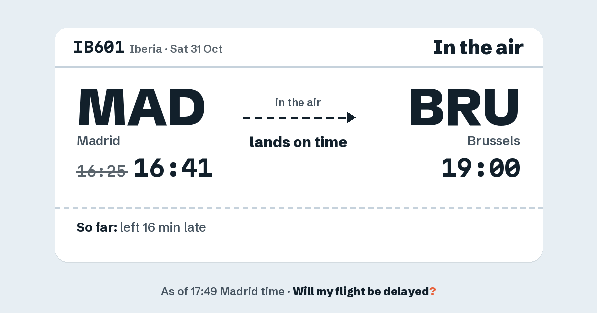 Link preview: IB601 lands about 19:01
