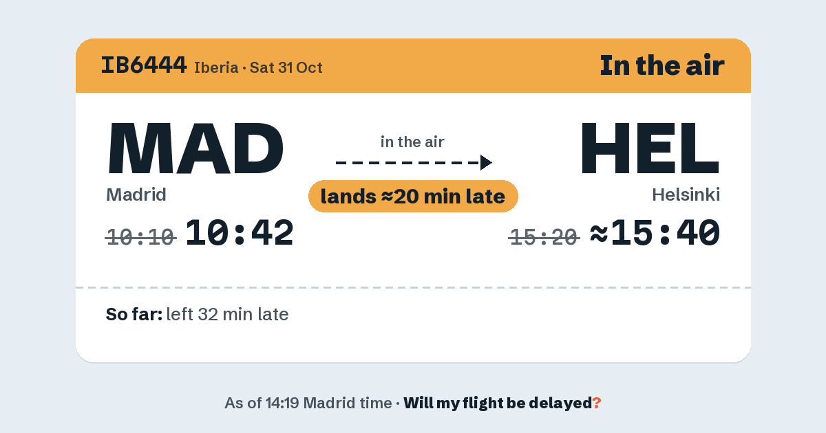 Link preview: IB6444 lands about 15:38