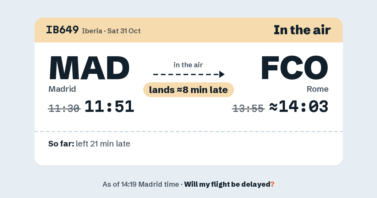 Link preview: IB649 lands about 14:03