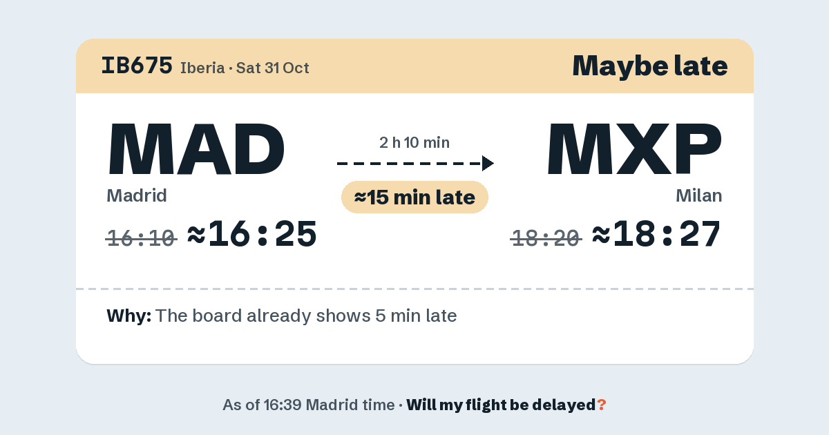 Link preview: IB675 lands about 18:27