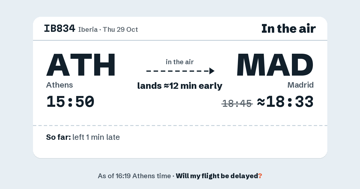 Link preview: IB834 lands about 18:33