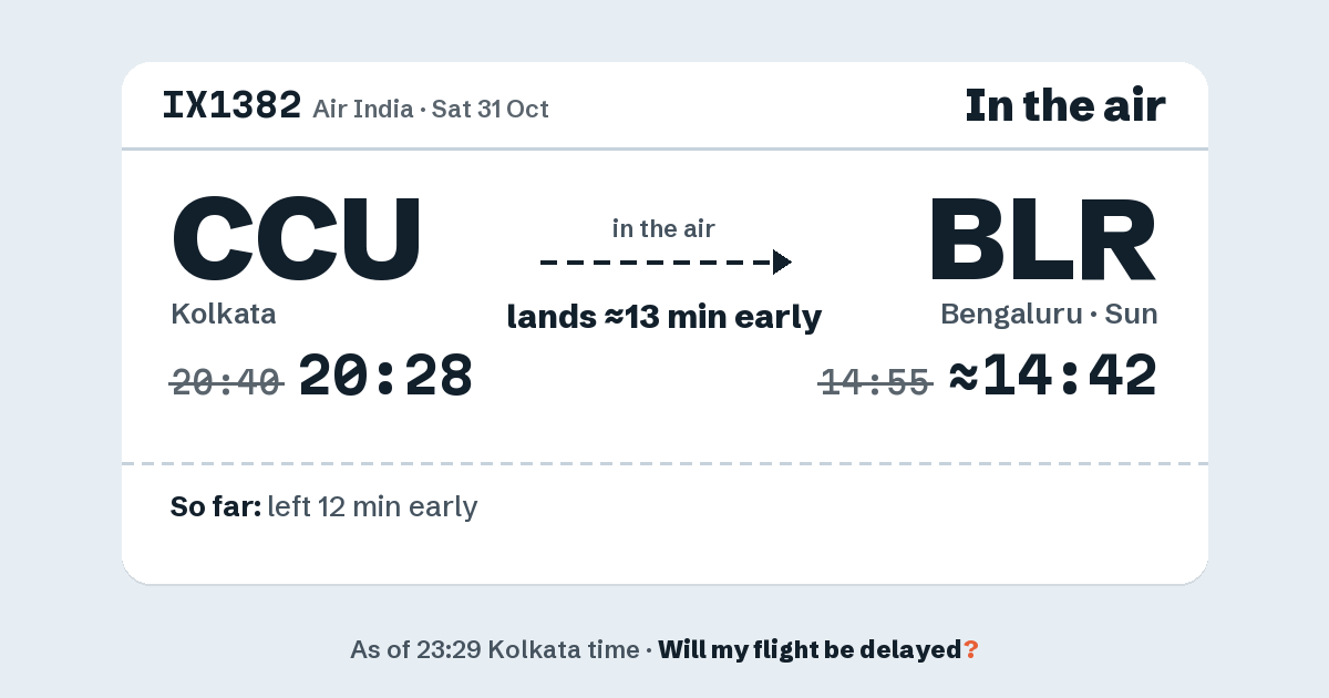 Link preview: IX1382 lands about 14:42