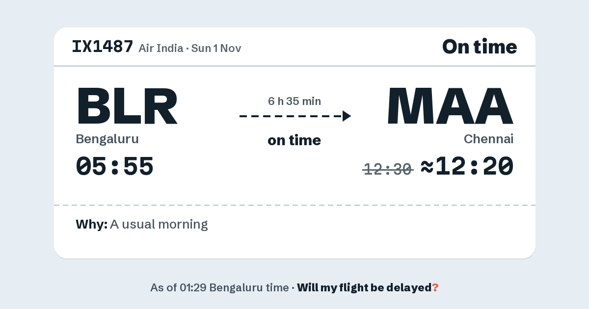 Link preview: IX1487 lands about 12:20